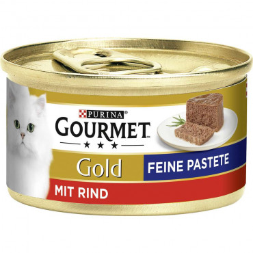 Katzen-Nassfutter Gourmet Gold, Feine Pastete, Rind