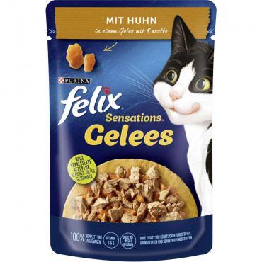 Katzen-Nassfutter Felix, Sensations Gelees, Huhn/Karotte