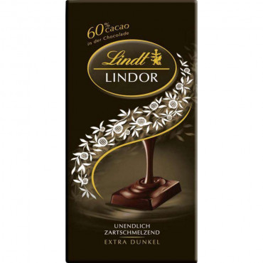Lindor Tafelschokolade, Extra dunkel 60%