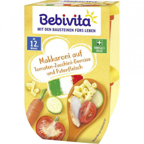 Babynahrung Menü, Makkaroni/Gemüse/Putenfleisch