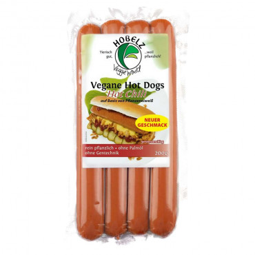 Vegane Hot Dogs 200g, Hot Chilli