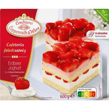 Fein&Sahnig Kuchenschnitten, Erdbeere-Joghurt, tiefgekühlt