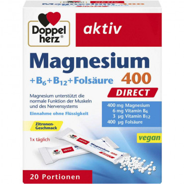 Magnesium 400 Direct + B6 + B12 + Folsäure Tabletten