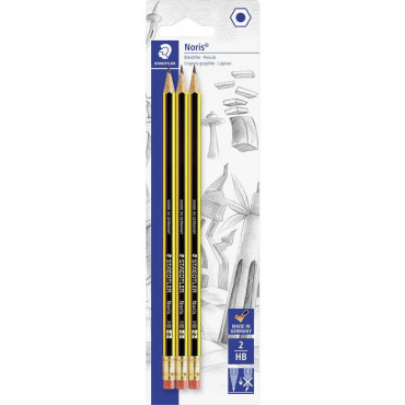 Bleistift mit Radiertip Noris HB