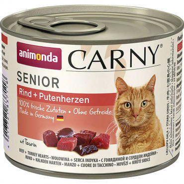 Katzen-Nassfutter Carny Senior, Rind/Putenherzen