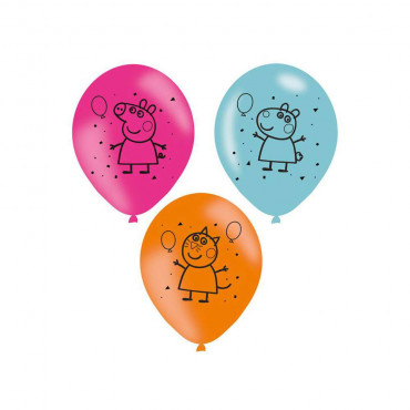 6 Luftballons, Peppa Pig, 23 cm