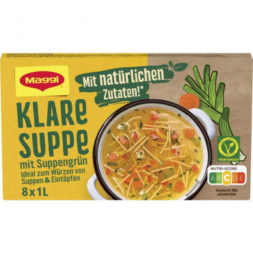 Klare Suppe mit Suppengrün, 100 % natürliche Zutaten