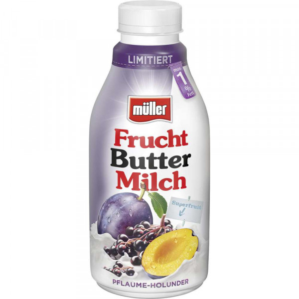Fruchtbuttermilch Superfruit, Pflaume-Holunderblüte