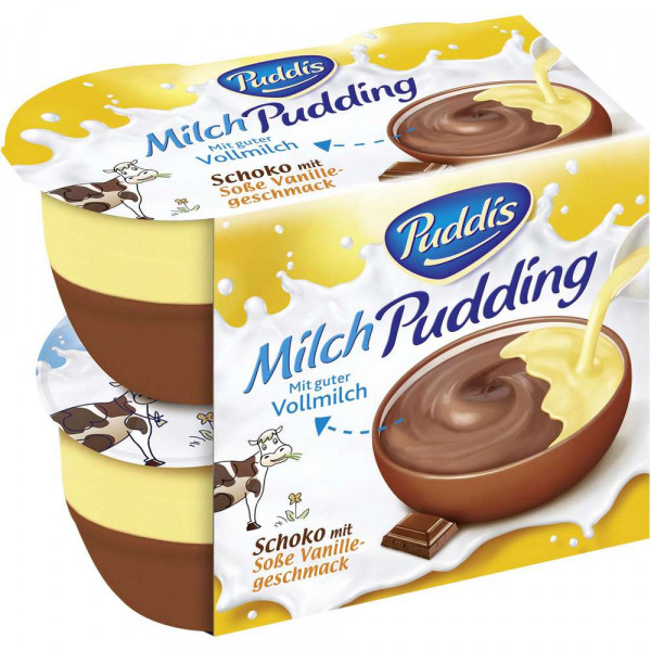 Milchpudding, Schoko + Vanillesoße