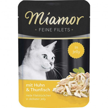 Katzen-Nassfutter Feine Filets, Huhn/Thunfisch
