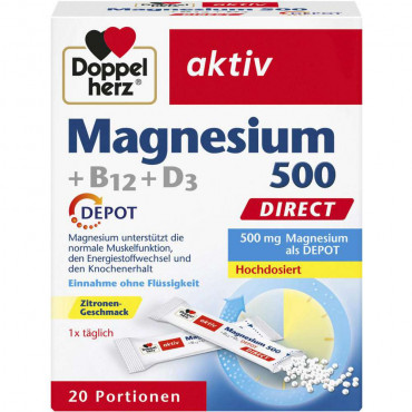 Magnesium 500+B12+D3 Directstick