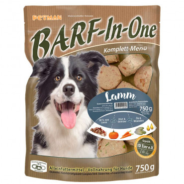 Hunde-Futter, Barf-In-One, Lamm, tiefgekühlt