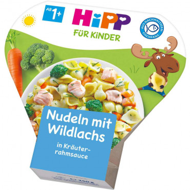 Bio Kindermenü, Nudeln/Lachs/Kräuterrahmsauce