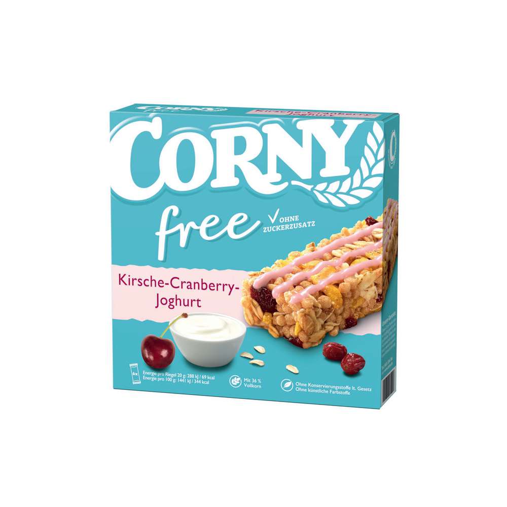 Müsliriegel Free, Kirsche-Cranberry-Joghurt von Corny