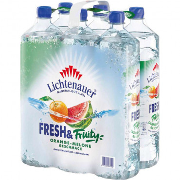 Mineralwasser Freshn Fruity, Melone-Orange-Geschmack, Naturell (6x 1,500 Liter)