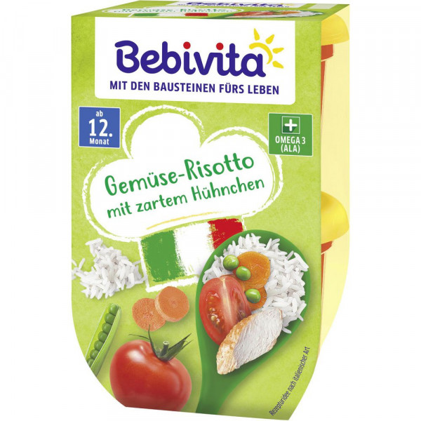 Babynahrung Menü, Gemüse-Risotto/Huhn