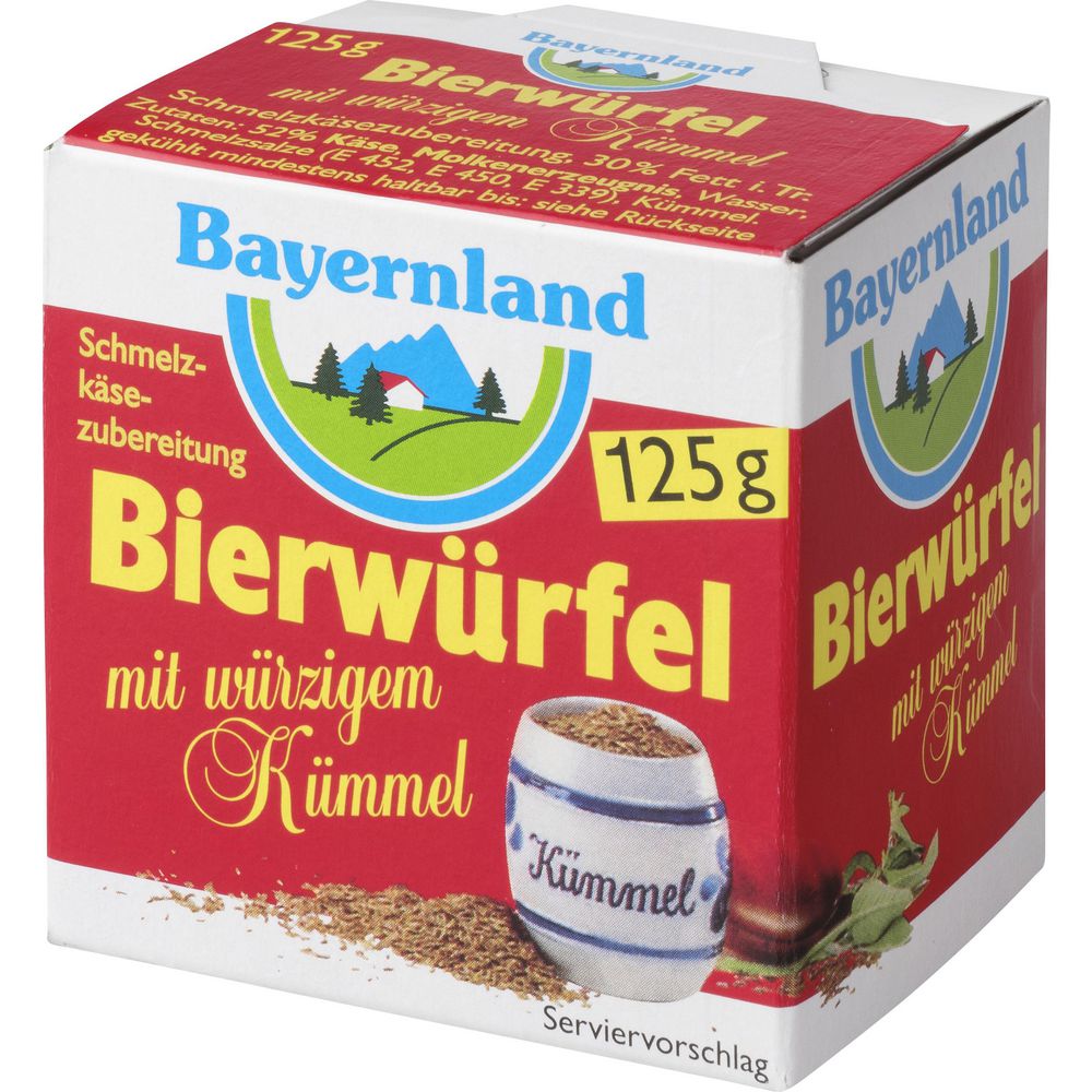 Schmelzkase Bierwurfel Kummel Von Bayernland Globus