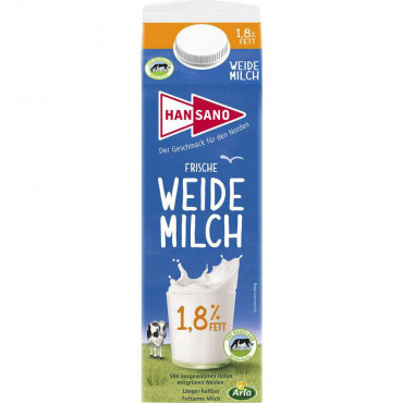 Weidemilch, 1,8% Fett