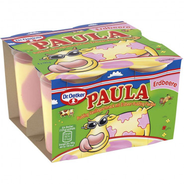 Pudding Paula, Vanille mit Erdbeerflecken
