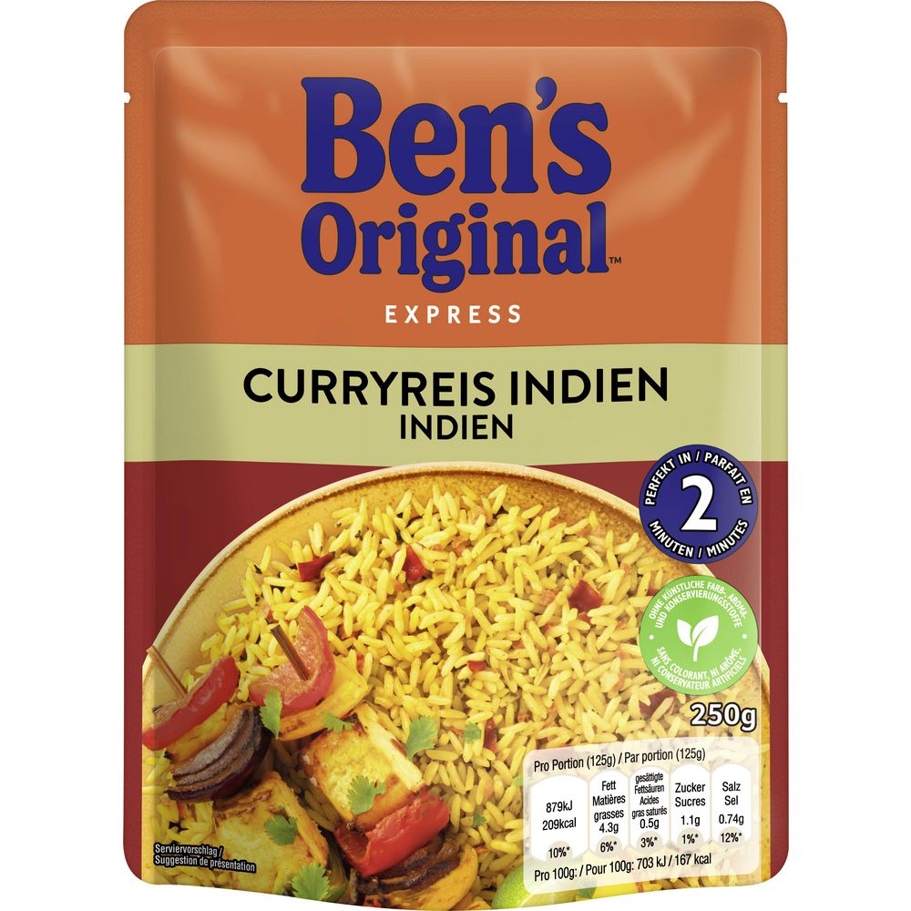Reis Express, Curryreis Indien von BEN&amp;#39;S ORIGINAL ⮞ Globus
