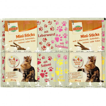 Katzen-Snack Mini-Sticks, vier Sorten