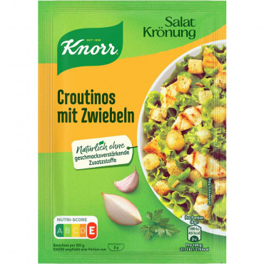 Salat Krönung, Croutinos mit Zwiebeln