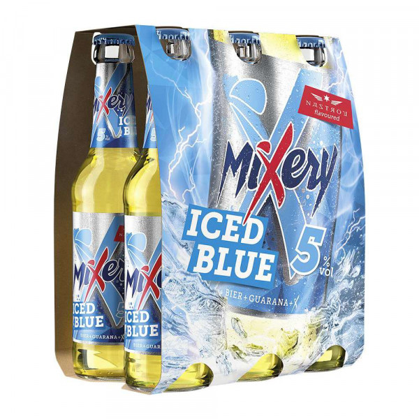 Biermischgetränk Iced Blue, Bier + Guarana + X, 5 %(6 x 0.33 Liter)