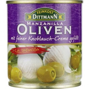 Oliven, gefüllt mit Knoblauch-Creme