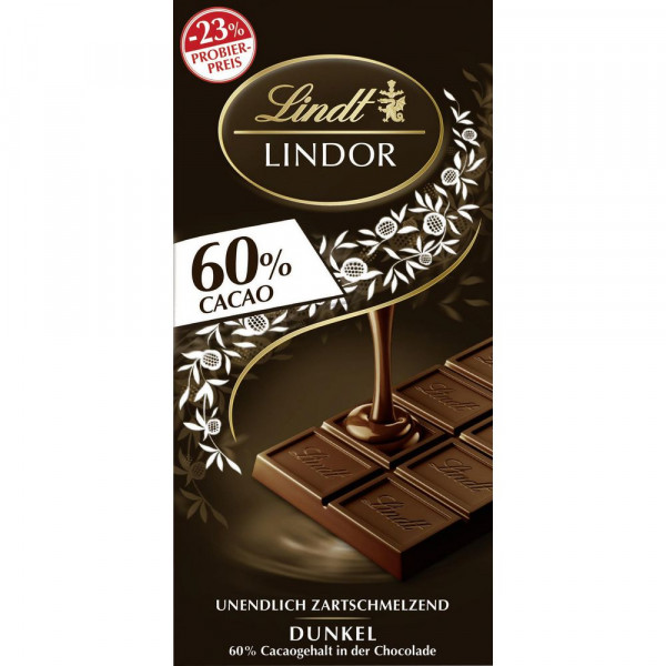 Tafelschokolade Lindor, Kakao 60%