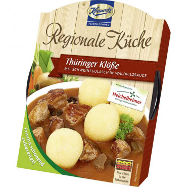 Thüringer Klöße Regionale Küche mit Schweinegulasch