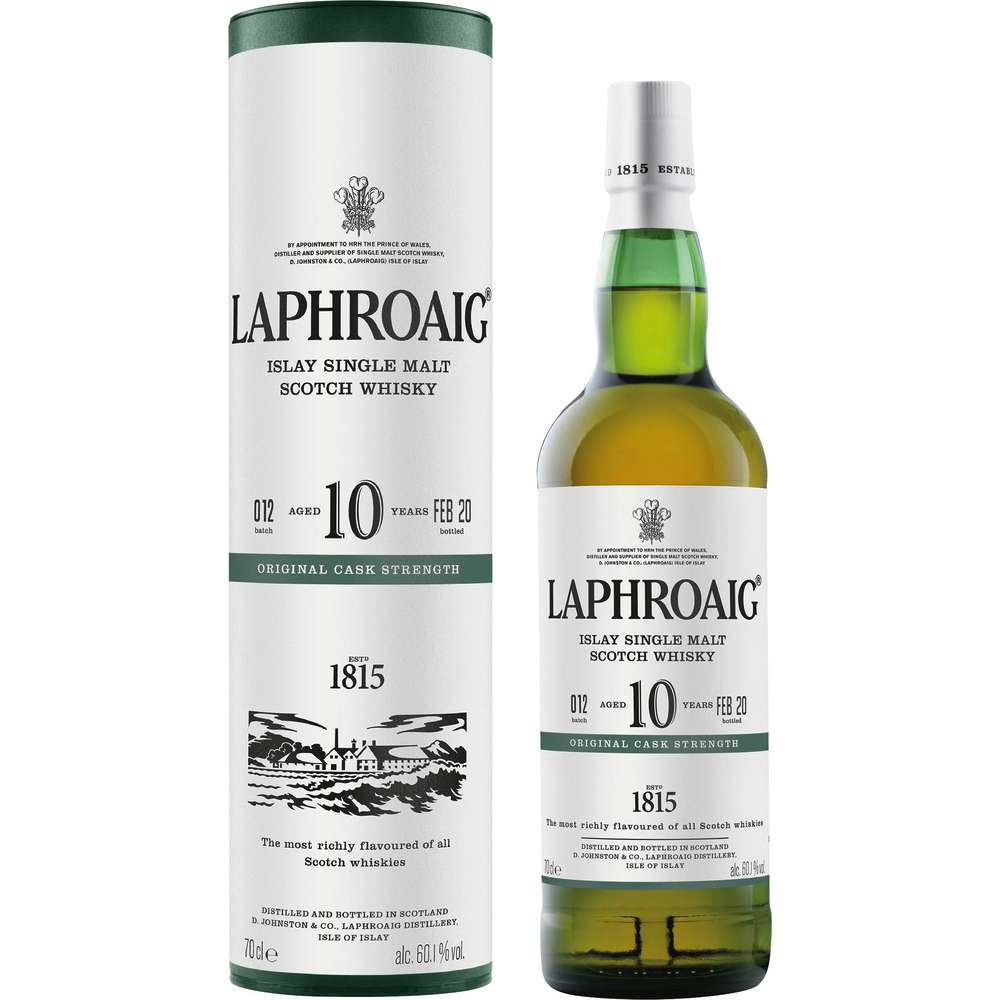 Single Malt Whisky Islay 10 Jahre 40% von Laphroaig ⮞ Globus