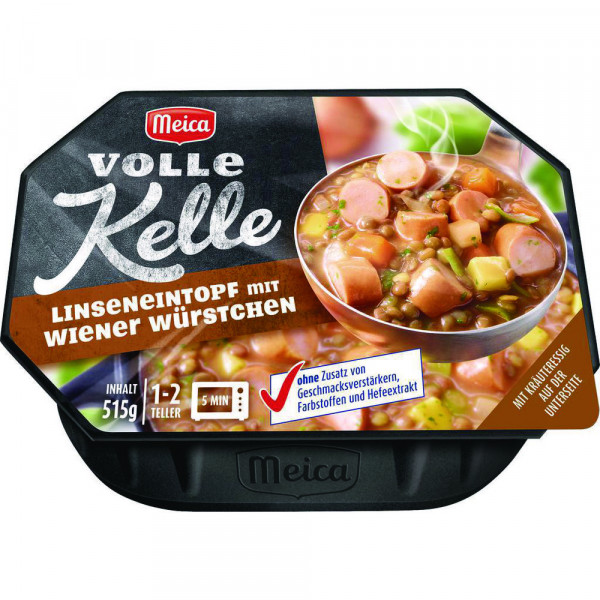 Volle Kelle Linseneintopf mit Wiener Würstchen (5 x 515 Gramm)