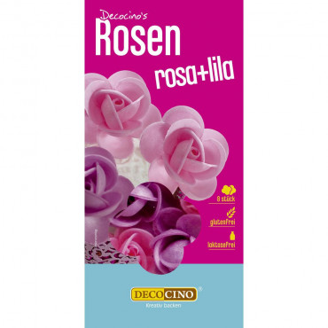 Rosen aus Esspapier, rosa-lila