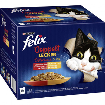 Katzen-Nassfutter Felix, So gut wie es aussieht, Fleischvielfalt Doppelt Lecker