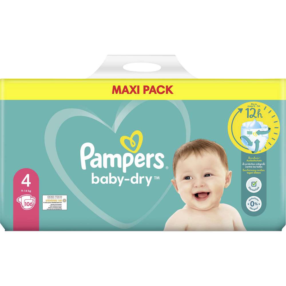 Faial kraam Zaklampen Windeln Baby Dry Gr. 4, 9-14kg Dreierpack von Pampers