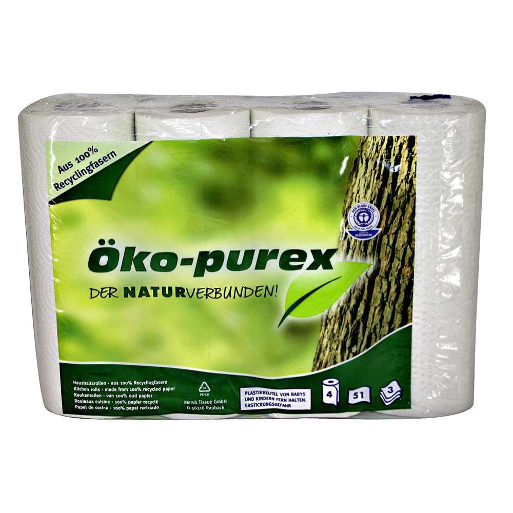 purex 16x Küchenrollen Haushaltsrolle 3-lagig 51 Blatt Küchentücher Papier Öko 