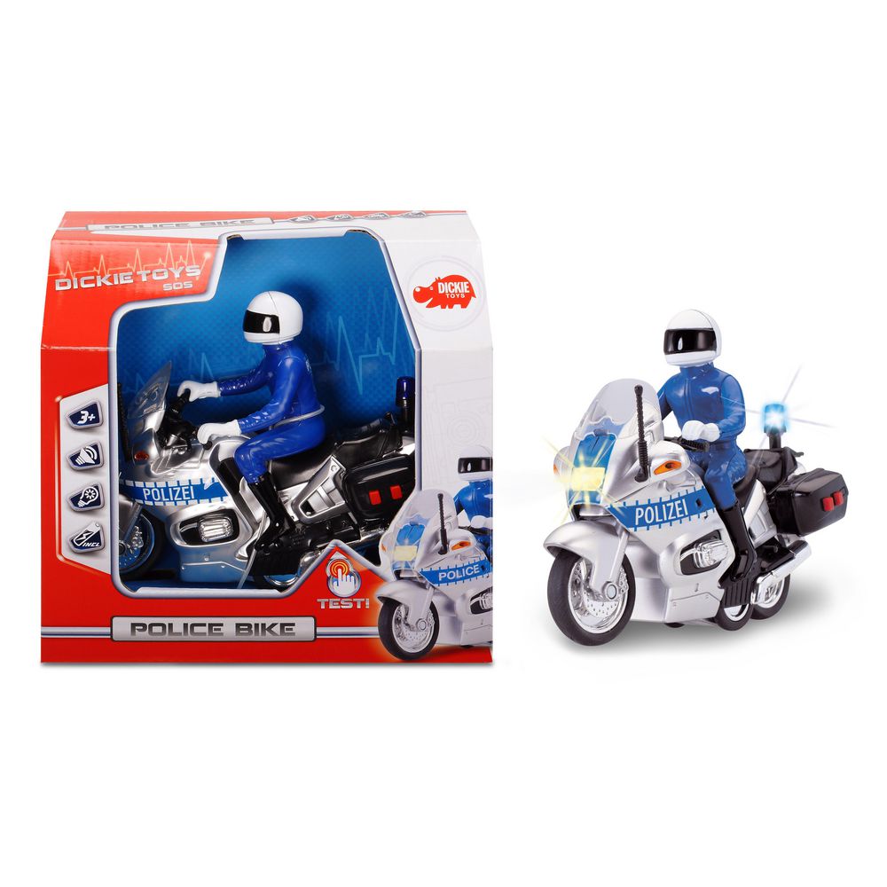 Polizei Motorrad tolles Polizeimotorrad mit Licht Blaulicht Sound und Sirene 