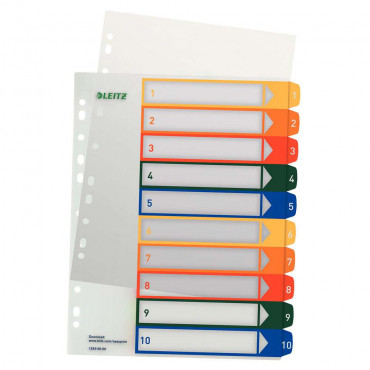 PC-beschriftbares Register, Plastik, A4 Überbreite, 10 Blatt, mehrfarbig