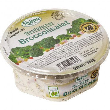 Broccolisalat mit Vorderschinken, cremiges Dressing
