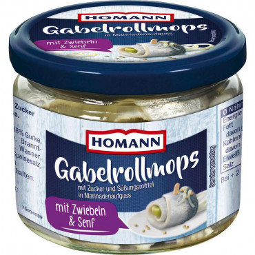 Gabelrollmops, Zwiebeln & Senf