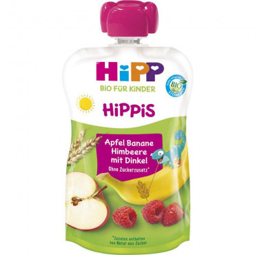Babynahrung Hippis, Apfel/Banane/Himbeere/Vollkorn