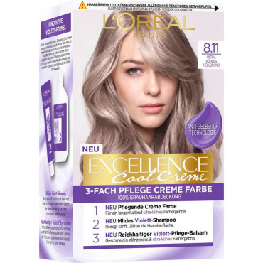 Excellence Haarfarbe, Ultra Kühles Hellblond 8.11