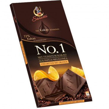 Tafelschokolade No. 1, Orange/Edelbitter 72%
