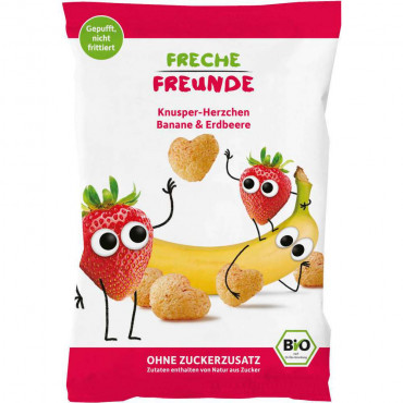Bio Knusper-Herzchen, Banane/Erdbeere