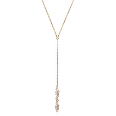 Damen Halskette/ Collier aus Silber 925 mit Zirkonia, vergoldet (4056874025003)