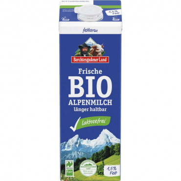Bio frische Alpenmilch 1,5% Fett, laktosefrei