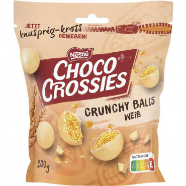Weizencerealien mit weißer Schokolade Choco Crossies, Crunchy Balls
