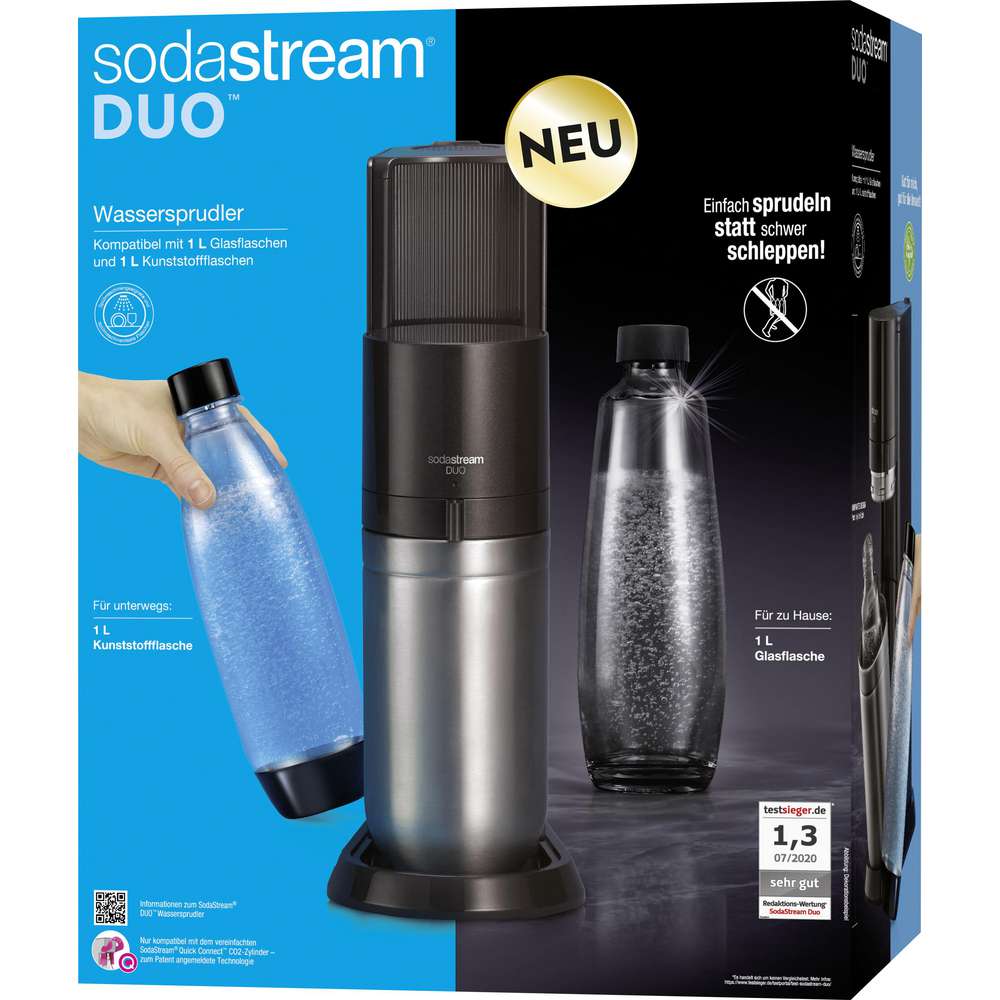 Duo zwei Sodastream inkl. Flaschen Titan, Wassersprudler von