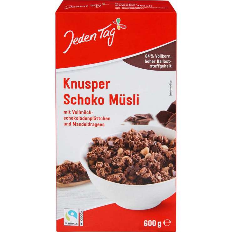 Knuspermüsli Schoko mit Schokoladenplättchen und Mandeldragees von ...