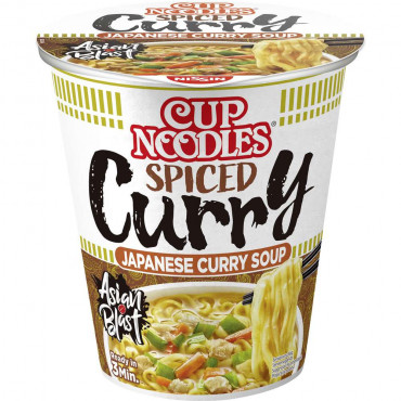 Instant-Nudeln Cup, scharfes Curry